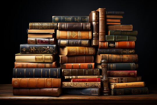 Literary treasure trove A stack of books beckons at the bookstore  Generative AI
