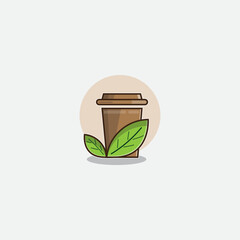 cup of coffee with leaves