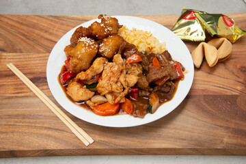Food in display for the photo shoot in Tokyo, Japan. Nowadays in 2023, people rely on the food delivery service