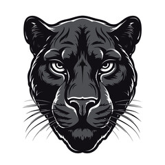 Panther head logo design. Abstract drawing panther face. Cute panther face