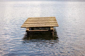 
Wooden boardwalk on the water