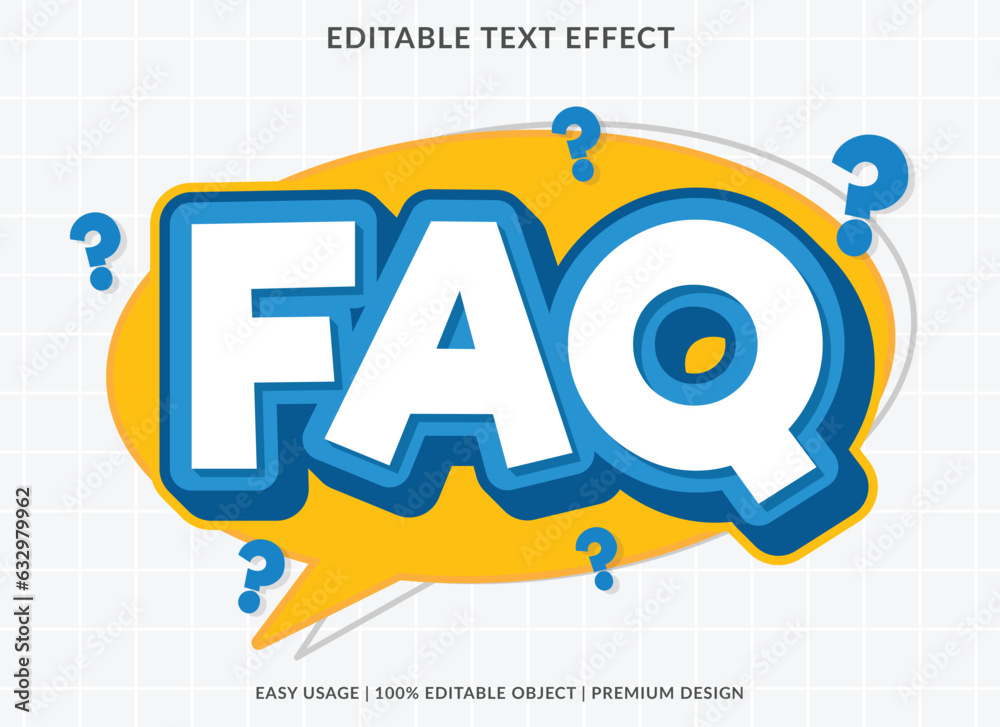 Poster faq editable text effect template use for font style logo