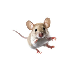  a Mus musculus Field mouse jumping, in motion, frontal view in Nature-themed, photorealistic illustrations in a PNG, cutout, and isolated. Generative AI