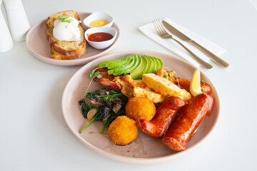 Food in display for the photo shoot in Tokyo, Japan. Nowadays in 2023, people rely on the food delivery service