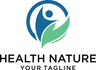 modern minimalist health and yoga design logo.