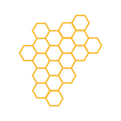 Honey comb icon in the form of honeycombs. Cells, cells. Vector illustration