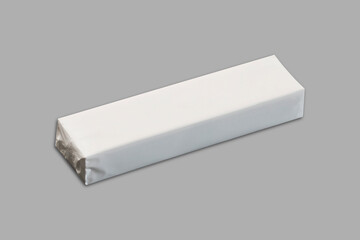 Blank white foil cookie packaging mockup isolated on background.3d rendering