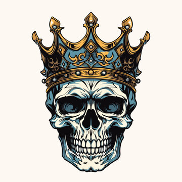 skull with a crown on it skull king