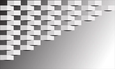 Pattern 3d rectangle with silver - gray gradient background.