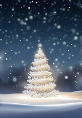 Abstract white christmas tree with copy space