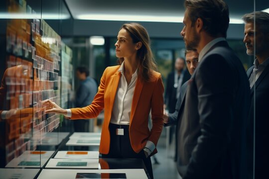 Office Workers Holding A Meeting, Generative Ai