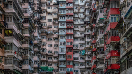 Close-up ion apartment block, Hong Kong