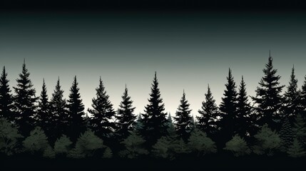 Seamless pattern with silhouettes of trees on background