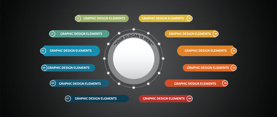 Success way infographic with circle