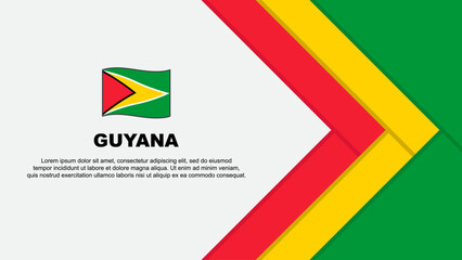 Guyana Flag Abstract Background Design Template. Guyana Independence Day Banner Cartoon Vector Illustration. Guyana Cartoon