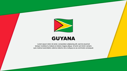 Fototapeta premium Guyana Flag Abstract Background Design Template. Guyana Independence Day Banner Cartoon Vector Illustration. Guyana Banner