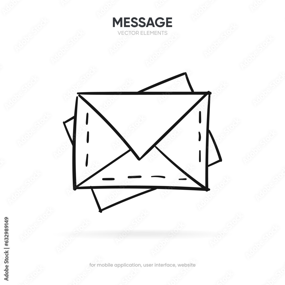 Poster Hand draw isolated vector elements. Minimal modern message, chat, speak, dialog, chatting icon emblem symbol. 3d blue messaging chatting icon. Mobile app icons for UI UX website mobile app