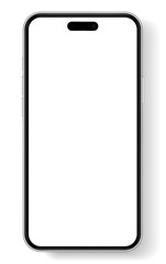 3D realistic high quality smartphone mockup with isolated background. Smart phone mockup collection. Device front view. 3D mobile phone with shadow on white background.