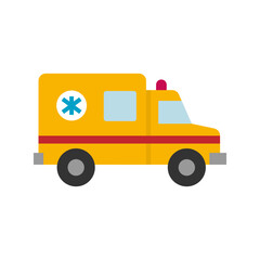 Ambulance icon. Medical van on white background.