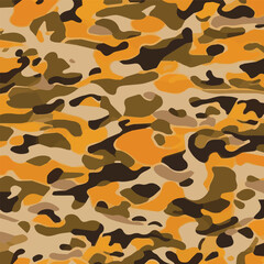 Camouflage seamless pattern. Trendy style camo, repeat print. Vector illustration. Khaki texture, perfect for military army design.