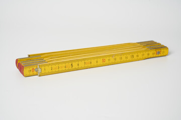 Vintage yellow carpenters meter ruler