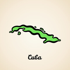 Cuba - Outline Map