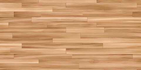 Seamless classic parquet wood floor background texture. Tileable light brown redwood, oak or pine hardwood horizontal planks repeat pattern. Wooden laminate or linoleum tiles. Generative AI