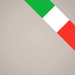 Corner ribbon flag of Italy
