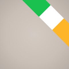 Corner ribbon flag of Ireland