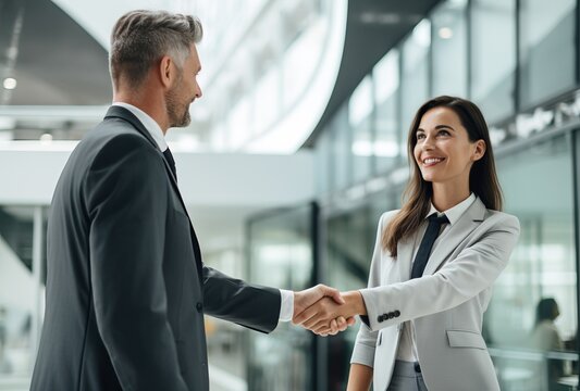 sealing business deal with a handshake, generative ai