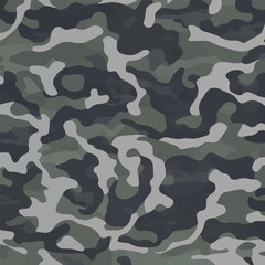 Camouflage seamless pattern. Trendy style camo, repeat print. Vector illustration. Khaki texture, perfect for military army design.