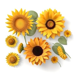Sunlit Blooms: A Collection of Sunflowers and Vibrant Yellow Flowers
