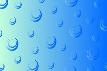 Abstract blue background with asymmetric blue lines in the form of spirals of different sizes	