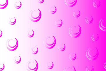 Abstract pink background with asymmetric pink lines in the form of spirals of different sizes	