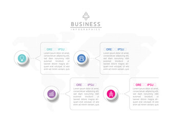 Vector infographic business presentation template with circular interconnection with 4 options.