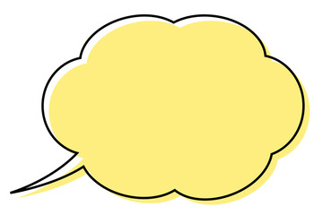 Illustration of a round cloud-shaped speech bubble.