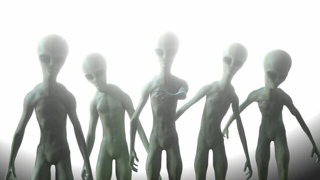 aliens gray close-up 3d render