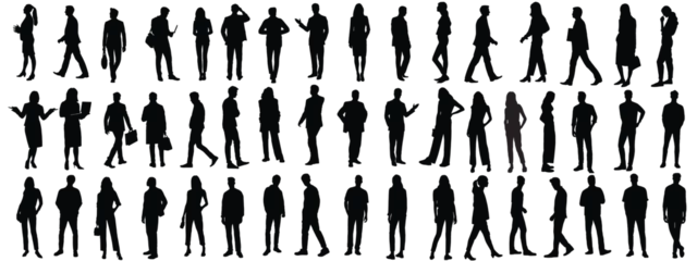 Foto op Canvas silhouettes of people working group of standing business people vector eps 10 © Wahyu