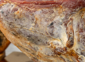jamon meat as background with fat.
