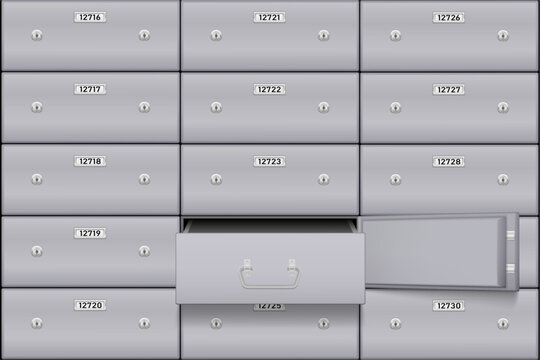bank safe deposit box vector illustration