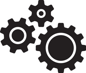 Setting icon vector with work cog gear element. Cogweel mechanism symbol.