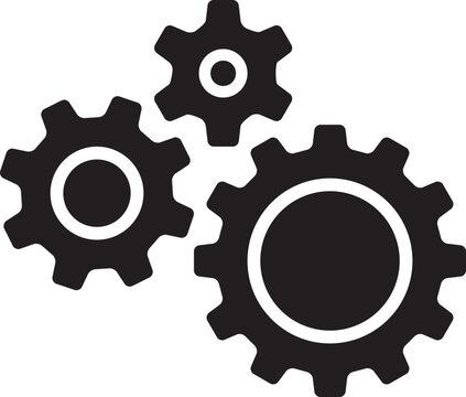 Setting icon vector with work cog gear element. Cogweel mechanism symbol.