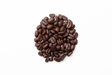 白背景にコーヒー豆