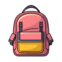 Back to School - Cute Flat Design of a Schoolbag Isolated on White | Generative AI