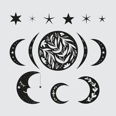 Vector set of celestial objects