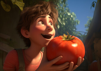 Fototapeta na wymiar A close-up of a ripe tomato, world food day images