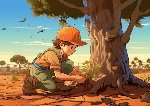 A Child Planting A Tree, World Food Day Images