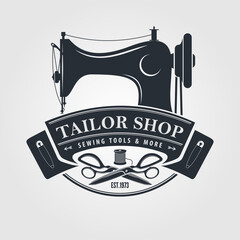 Tailor Shop poster, banner template. Vector illustration	
