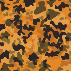 Camouflage seamless pattern. Trendy style camo, repeat print. Vector illustration. Khaki texture, perfect for military army design.