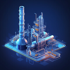 Low-Poly Petrochemical Refinery: Eco-Friendly Finance and Production